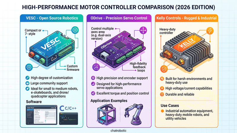 VESC vs ODrive vs Kelly: 2026 Motor Controller Comparison