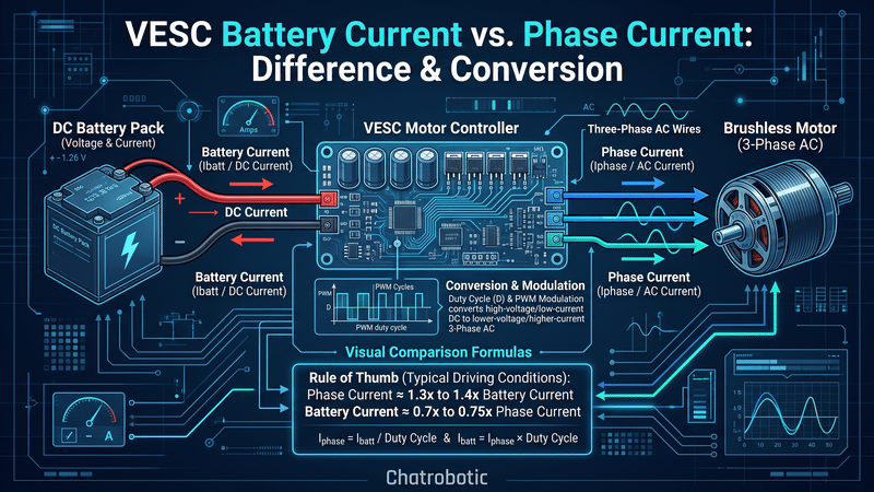 VESC Battery Current vs. Phase Current: What's the Difference and How to Convert