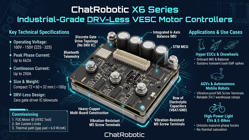 X6 VESC Guide: 100V-150V Sizing & Selection